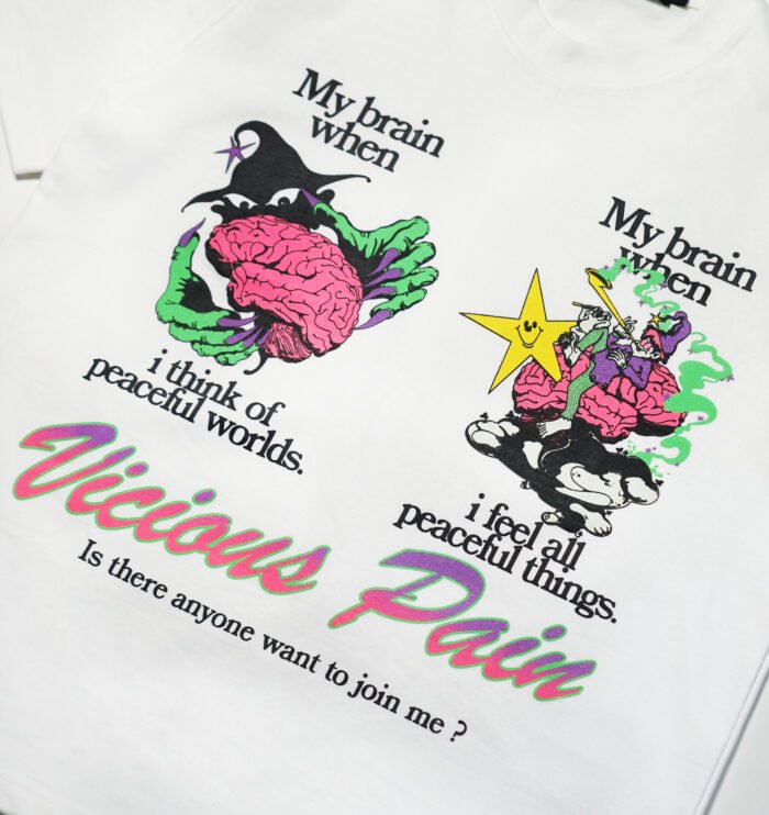 BRAINS - WHITE TEE - Gambar 3
