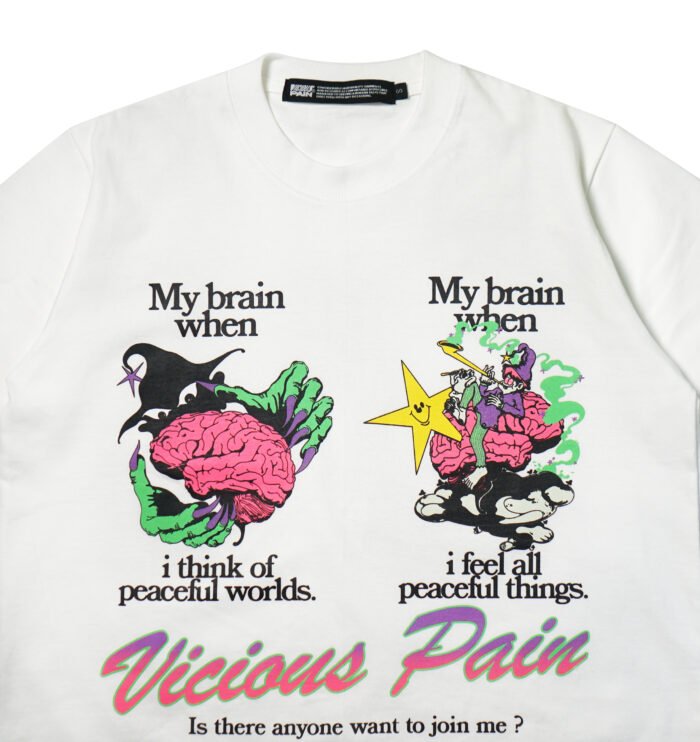 BRAINS - WHITE TEE - Gambar 2