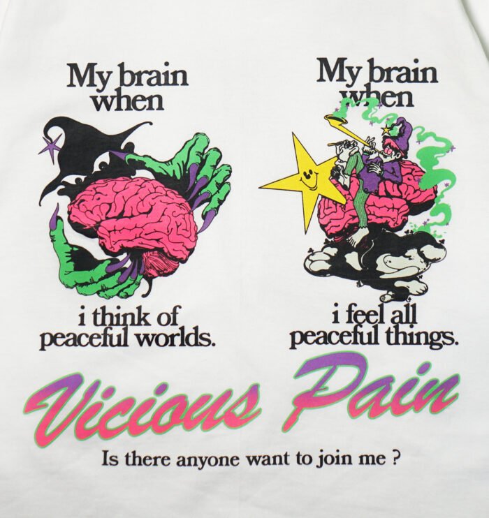BRAINS - WHITE TEE - Gambar 4
