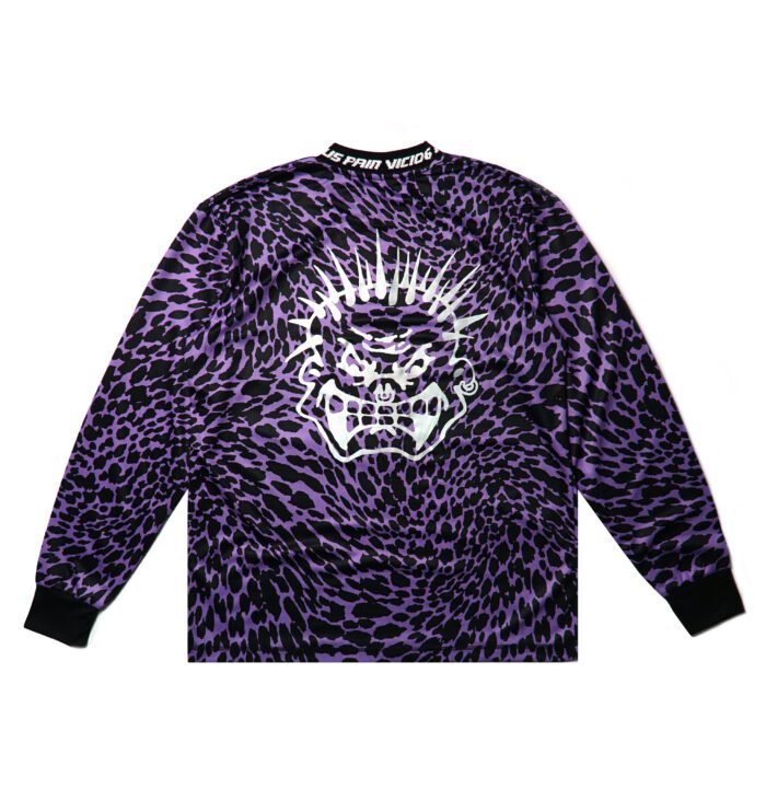 LONGSLEEVE PURPLE LEOPARD FOOTBALL JERSEY - Gambar 2